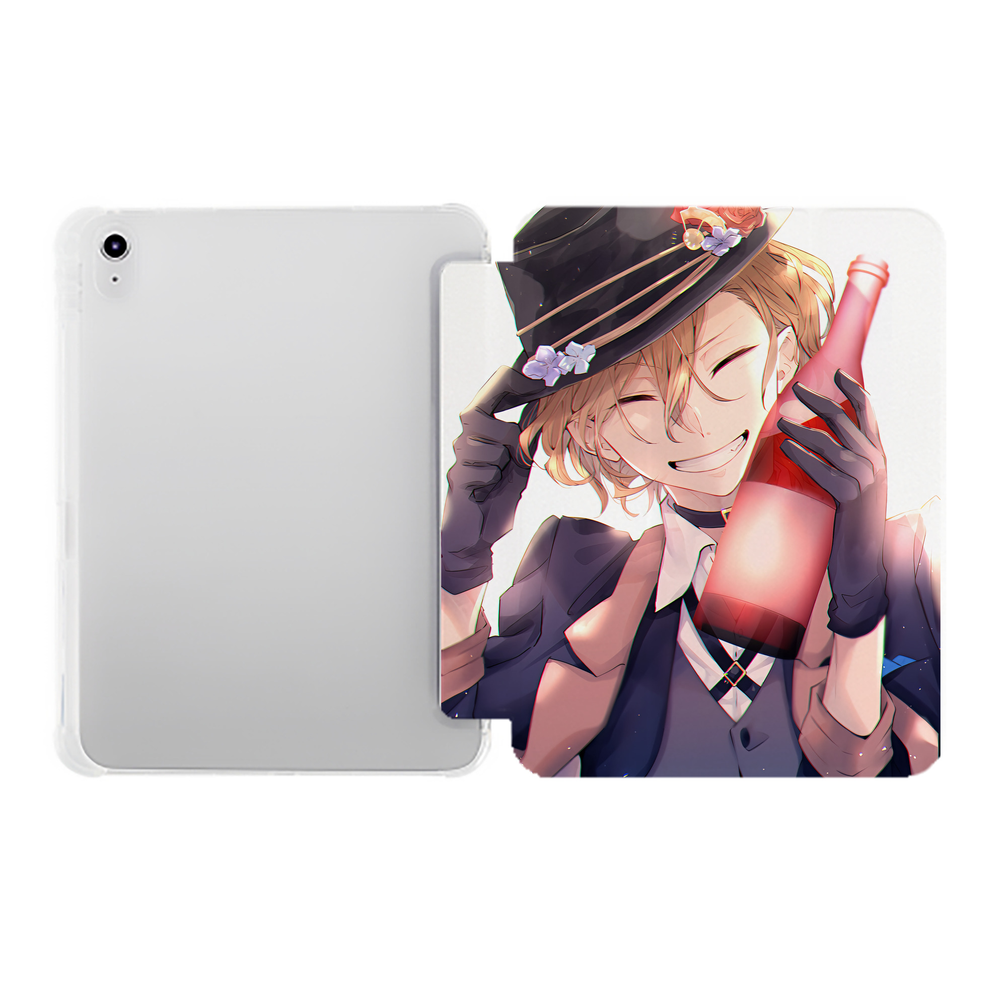 （画像用） 文豪ストレイドッグス Bungo Stray Dogs IPad ケース ペン収納付き 三つ折りスタンド PUレザー×シリコン 対応機種9.5/10.5/10.9インチ
